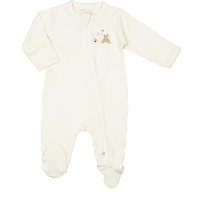 Zip Footed Sleeper, Honey Bear Pearl