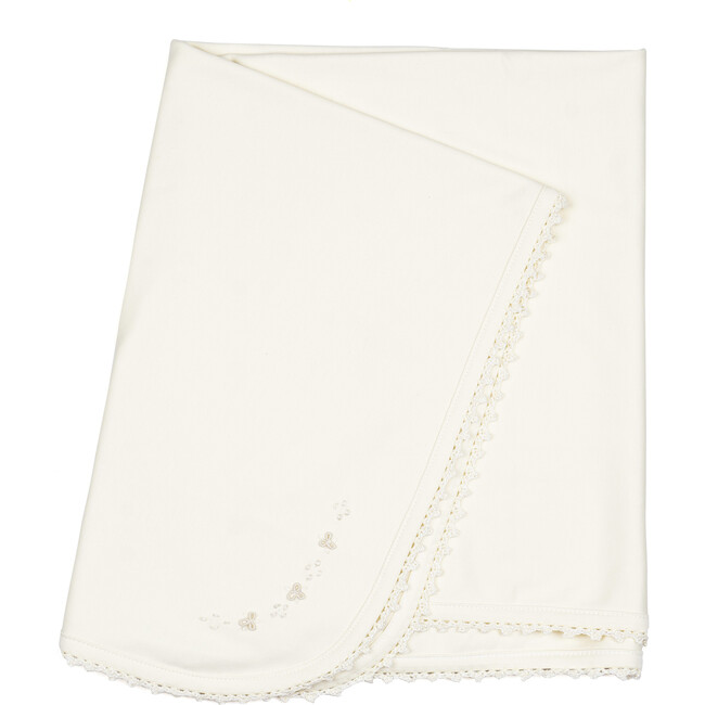 Receiving Blanket w/ Crochet Trim, Pearl