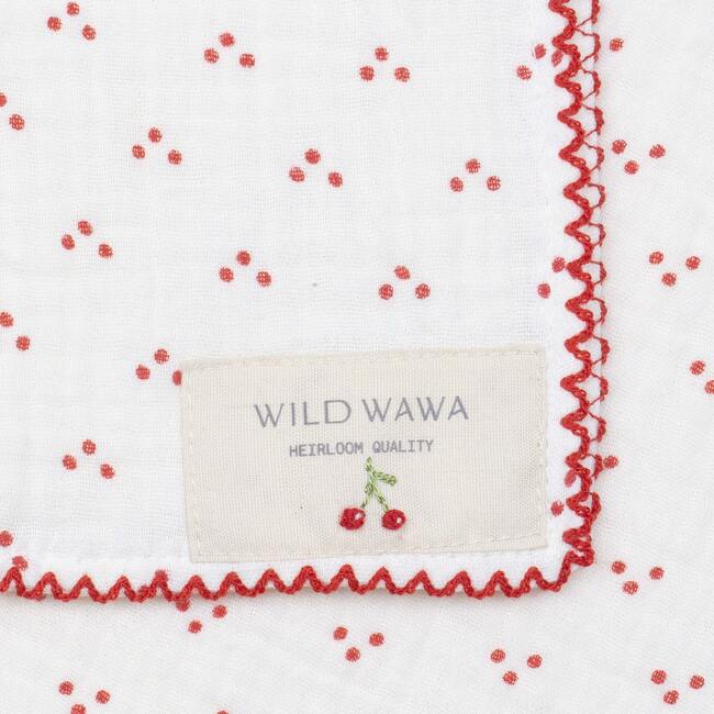 Swaddle w/ Embroidery, Cherry