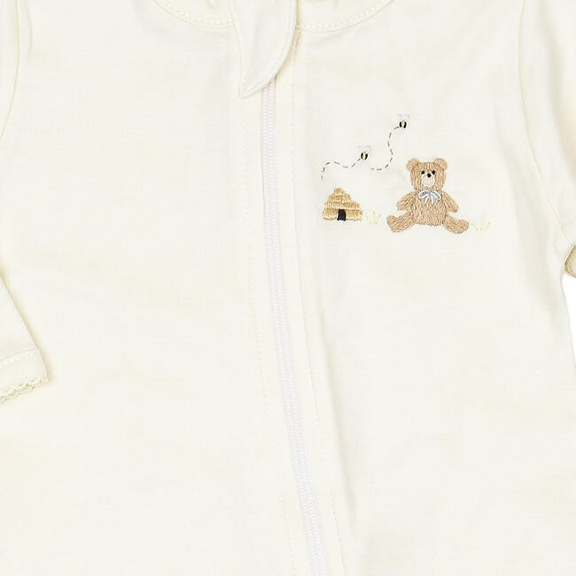 Zip Footed Sleeper, Honey Bear Pearl - Footie Pajamas - 2