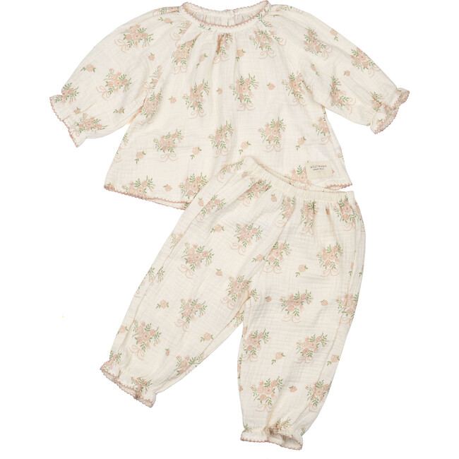 Gauze Two Piece Set, Parfait Pink