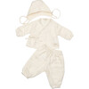 Gauze Three Piece Set, Pearl Flowers - Mixed Apparel Set - 1 - thumbnail