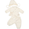 Gauze Three Piece Set, Pearl Bees - Mixed Apparel Set - 1 - thumbnail