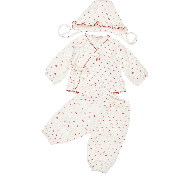 Gauze Three Piece Set, Cherry