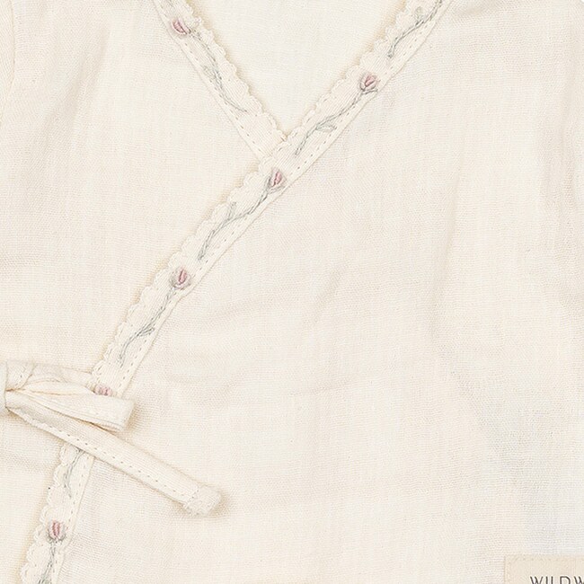 Gauze Three Piece Set, Pearl Flowers - Mixed Apparel Set - 2