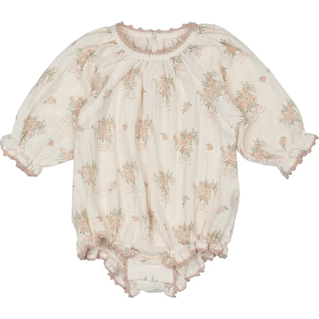 Gauze Romper w/ Crochet Trim, Parfait Pink