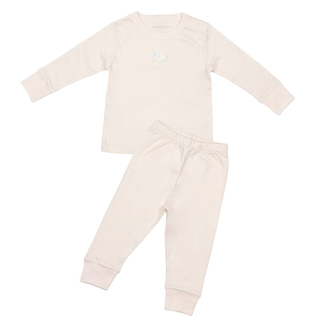 Embroidered Two Piece Set, Lamb Pink