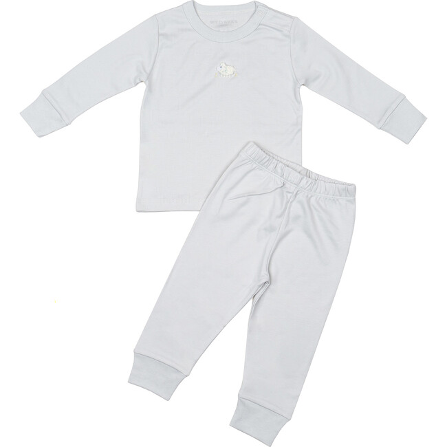 Embroidered Two Piece Set, Lamb Blue