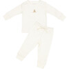 Embroidered Two Piece Set, Bear w/ Flowers Pearl - Mixed Apparel Set - 1 - thumbnail