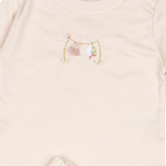 Embroidered Two Piece Set, Clothesline Pink - Mixed Apparel Set - 2