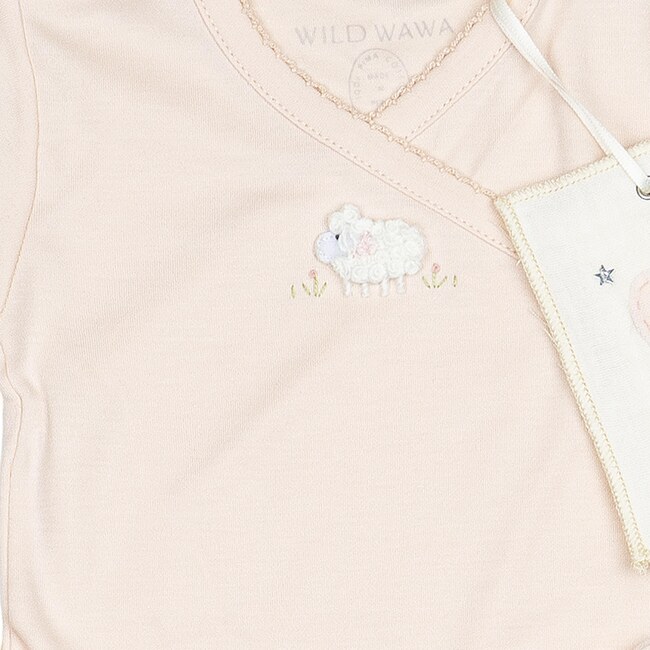 Embroidered Three Piece Set, Lamb Pink - Mixed Apparel Set - 2