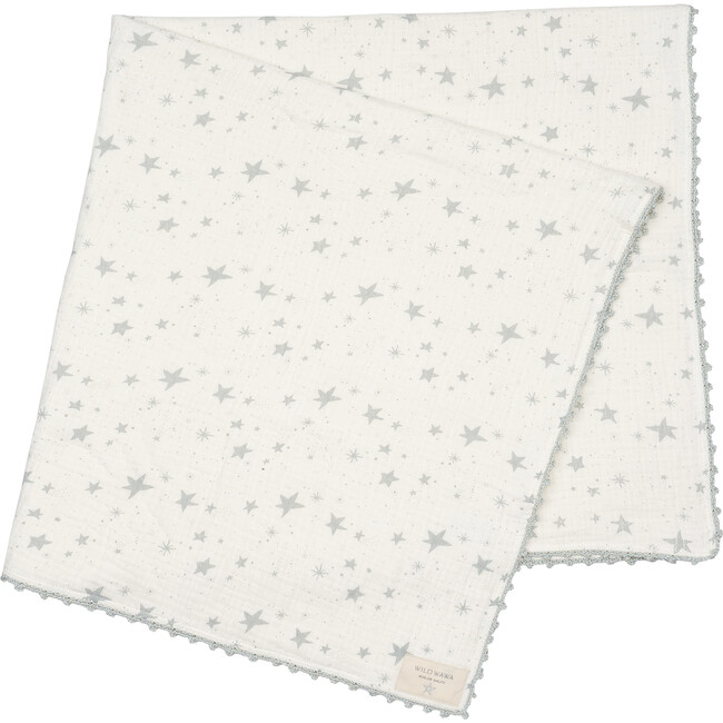 Crochet Trim Swaddle, Stars