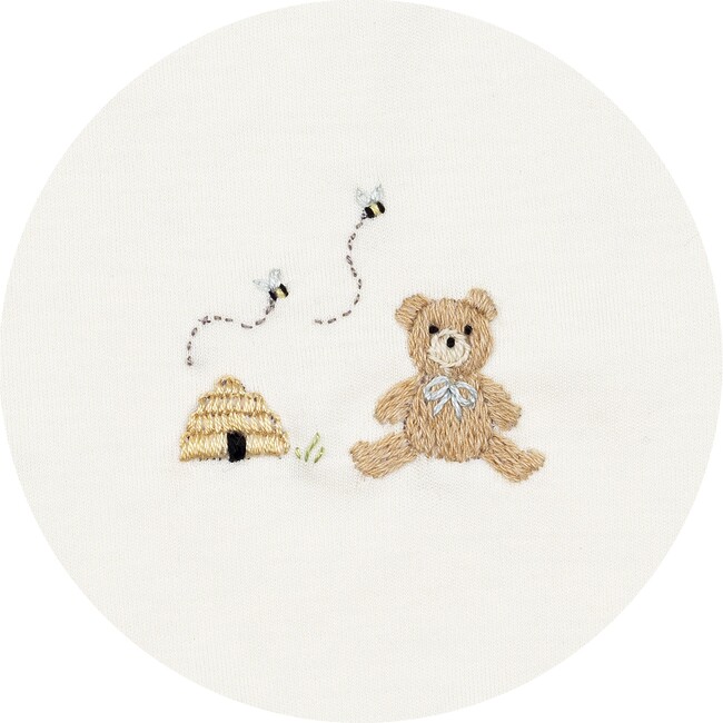 Embroidered Three Piece Set, Honey Bear Pearl - Mixed Apparel Set - 2