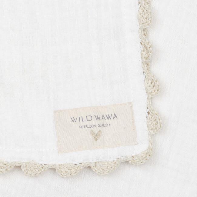 Crochet Trim Swaddle, Cloud - Swaddles - 2