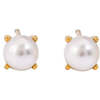 Salted Pearl Studs, Gold - Earrings - 1 - thumbnail