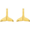 Whale Tail Stud Earrings, Gold - Earrings - 1 - thumbnail