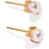Salted Pearl Studs, Gold - Earrings - 2
