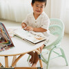 Maya Kids Handcrafted Rattan Chair With Cushion, Mint Green - Kids Seating - 4 - thumbnail