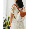 Layla Handcrafted Rattan Backpack With Premium Vegan Leather, White - Backpacks - 2 - thumbnail