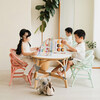 Maya Kids Handcrafted Rattan Chair With Cushion, Mint Green - Kids Seating - 6 - thumbnail
