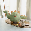 Dinosaur Handcrafted Rattan Storage Basket, Green, Large - Storage Baskets - 6 - thumbnail