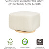 Kiwi Gliding Ottoman in Cream Shearling with Light Wood Base - Ottomans - 2