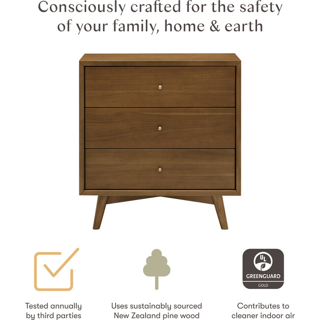 Palma 3-Drawer Assembled Dresser in Natural Walnut