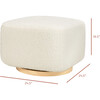 Kiwi Gliding Ottoman in Cream Shearling with Light Wood Base - Ottomans - 3