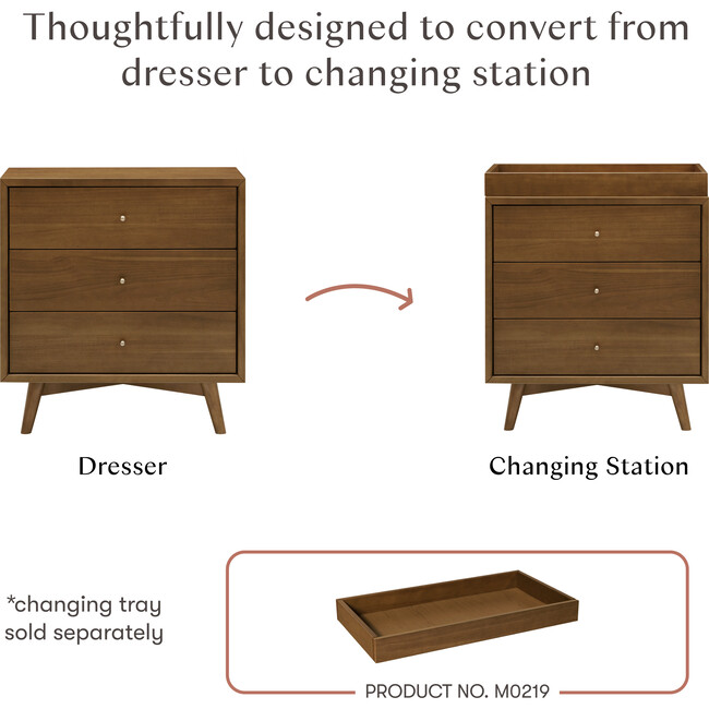 Palma 3-Drawer Assembled Dresser in Natural Walnut - Dressers - 3