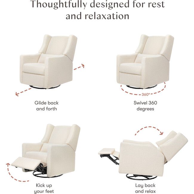 Kiwi Recliner and Swivel Glider in Performance Ivory Boucle