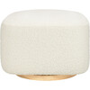 Kiwi Gliding Ottoman in Cream Shearling with Light Wood Base - Ottomans - 4