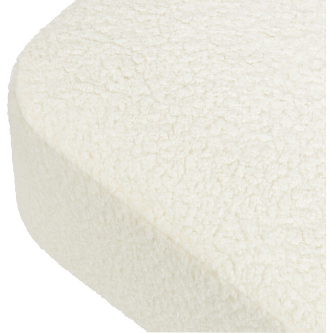 Kiwi Gliding Ottoman in Cream Shearling with Light Wood Base - Ottomans - 5