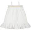 Civeta Ruffle Tulle Embellished Satin Dress, Cream - Dresses - 1 - thumbnail