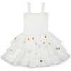 Cilia Cotton Embellished Star Tutu Dress, Cream - Dresses - 1 - thumbnail