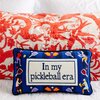 Pickleball Era Needlepoint Pillow, Blue, White, Black - Decorative Pillows - 2 - thumbnail