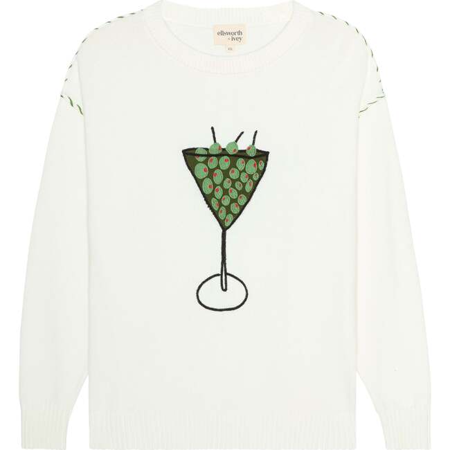 Riley Crewneck Sweater, Extra Olives