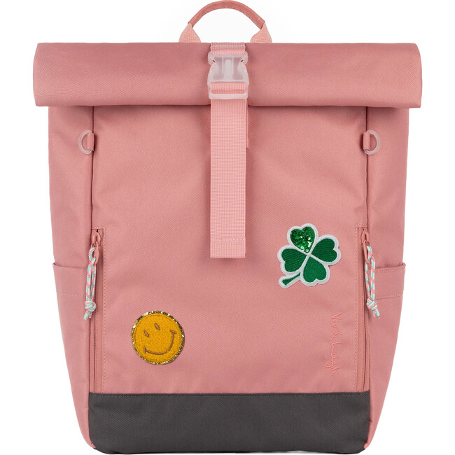 Ari Rolltop Backpack Set | Sticker Patch + Chest Strap, Rosewood Pink
