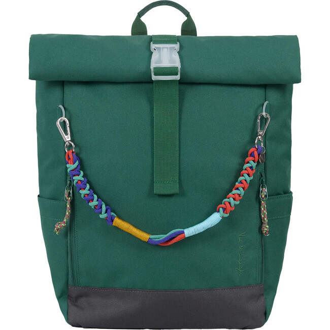 Ari Rolltop Backpack Set | Kara Bag Charm + Chest Strap, Forest Green