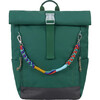 Ari Rolltop Backpack Set | Kara Bag Charm + Chest Strap, Forest Green - Backpacks - 1 - thumbnail