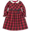 Organic Peter Pan Collar Dress with Ruffle Cuffs, London Plaid - Dresses - 1 - thumbnail