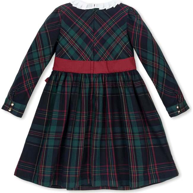 Baby Organic Pleated Collar Dress with Sash, Scottish Plaid - Dresses - 4
