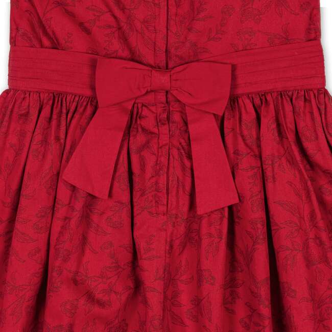Organic Puff Sleeve Sateen Party Dress, Fireside Toile - Dresses - 3