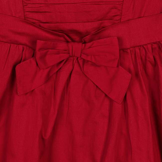 Organic Cap Sleeve High Low Sateen Party Dress, Red Sateen - Dresses - 3