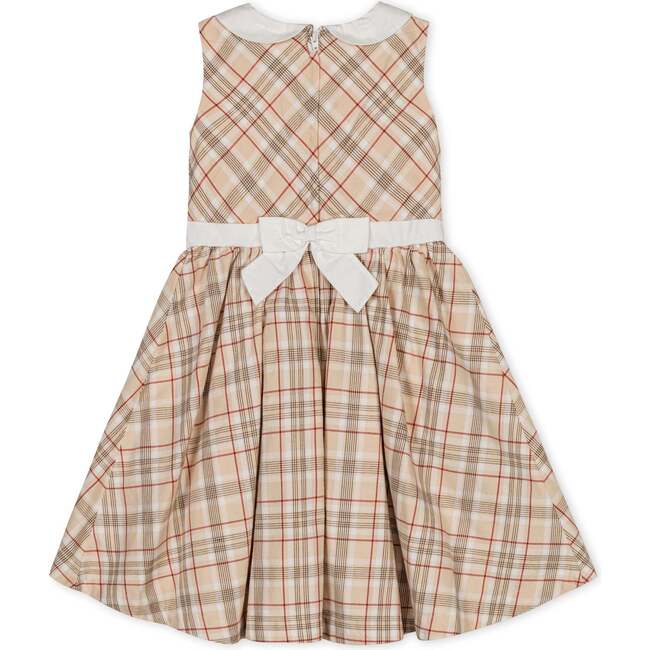 Organic Sleeveless Party Dress with Peter Pan Collar, Fireside Plaid - Dresses - 3