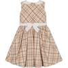 Organic Sleeveless Party Dress with Peter Pan Collar, Fireside Plaid - Dresses - 3