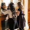 Organic Stretch Poplin Peter Pan Collar Dress with Velveteen, Black Ballet Plaid - Dresses - 2
