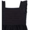 Organic Pleated Bodice Sateen Party Dress, Black Sateen - Dresses - 3