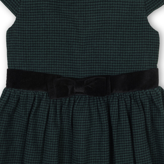 Organic Flutter Sleeve Peter Pan Collar Party Dress, Scottish Houndstooth - Dresses - 2