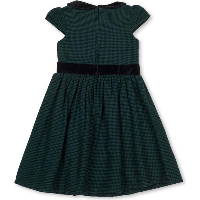 Organic Flutter Sleeve Peter Pan Collar Party Dress, Scottish Houndstooth - Dresses - 3