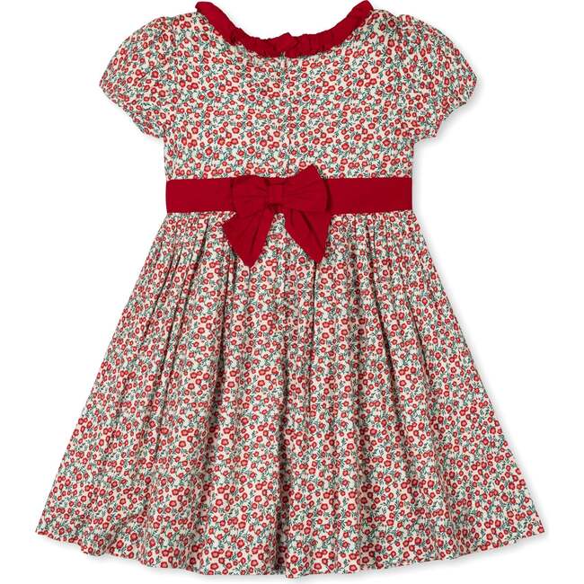 Baby Organic Puff Sleeve Ruffle Collar Sateen Dress, London Floral - Dresses - 4